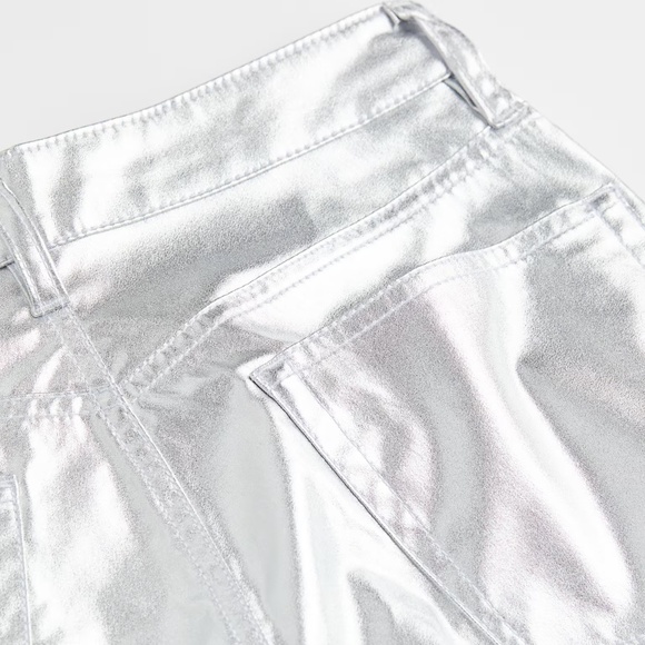 NWT H&M Silver 90's Straight Pants - SIZE 4 - Picture 2 of 6